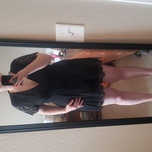 Maurices black lace romper